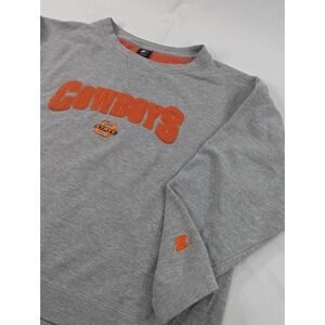 VTG 90s Starter Gray‎ OSU Oklahoma State Crewneck Sweatshirt Boxy Crop 2XL